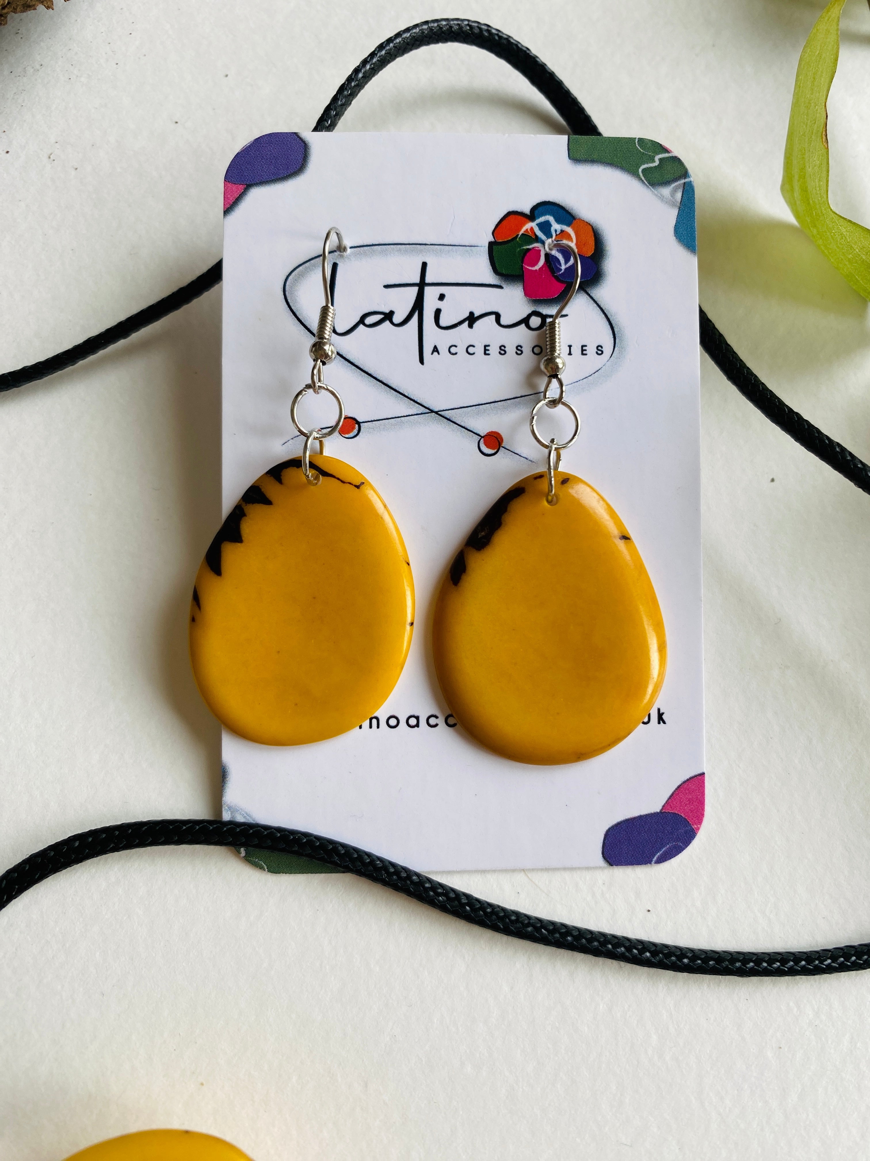 Margarita Tagua Necklace Set - Yellow
